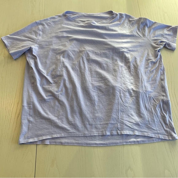 Lululemon Back in Action Organic Cotton Short-Sleeve Shirt Lilac Smoke 10 - Picture 2 of 6